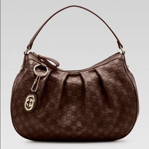 Sukey Guccissima Leather Hobo Bag (Chocolate)